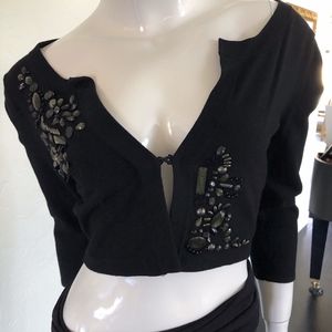 White House Black Market Embellished Cropped cardigan Sweater